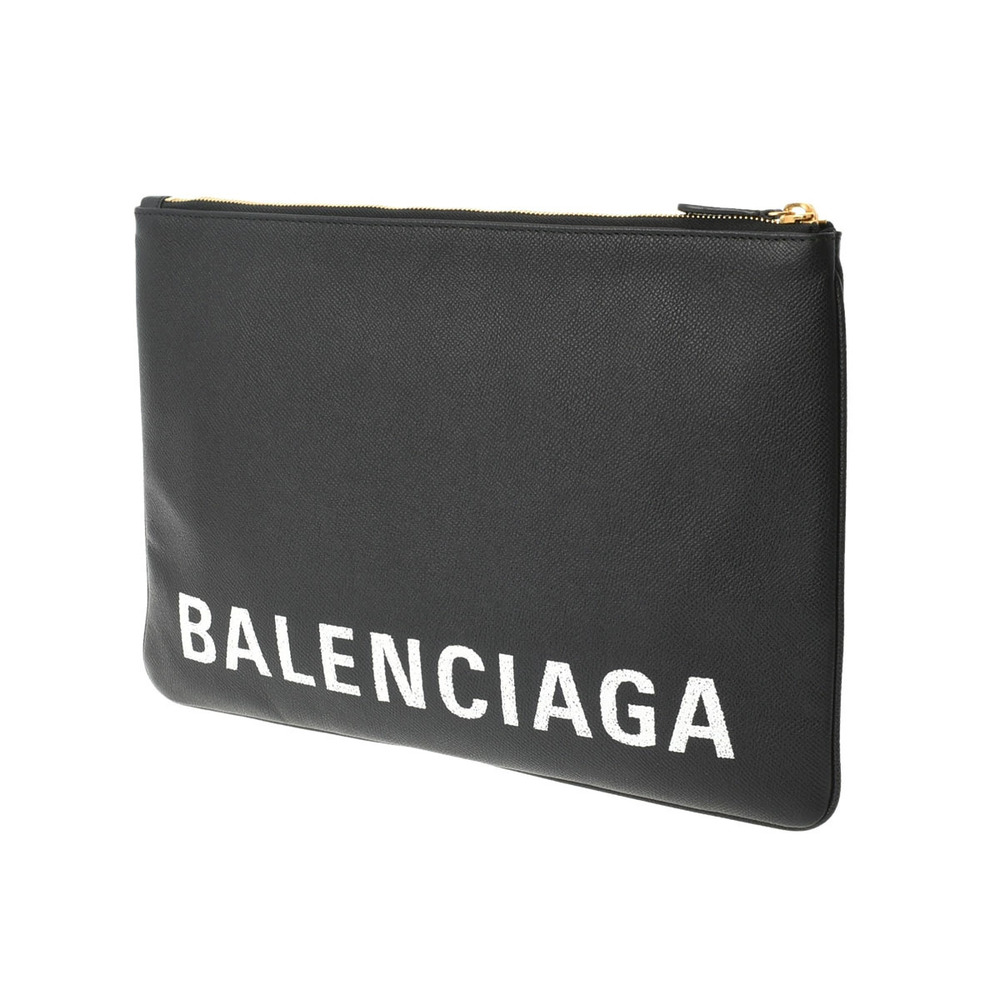 Balenciaga Clutch Bag Leather Black